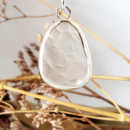 pendentif argent et verre